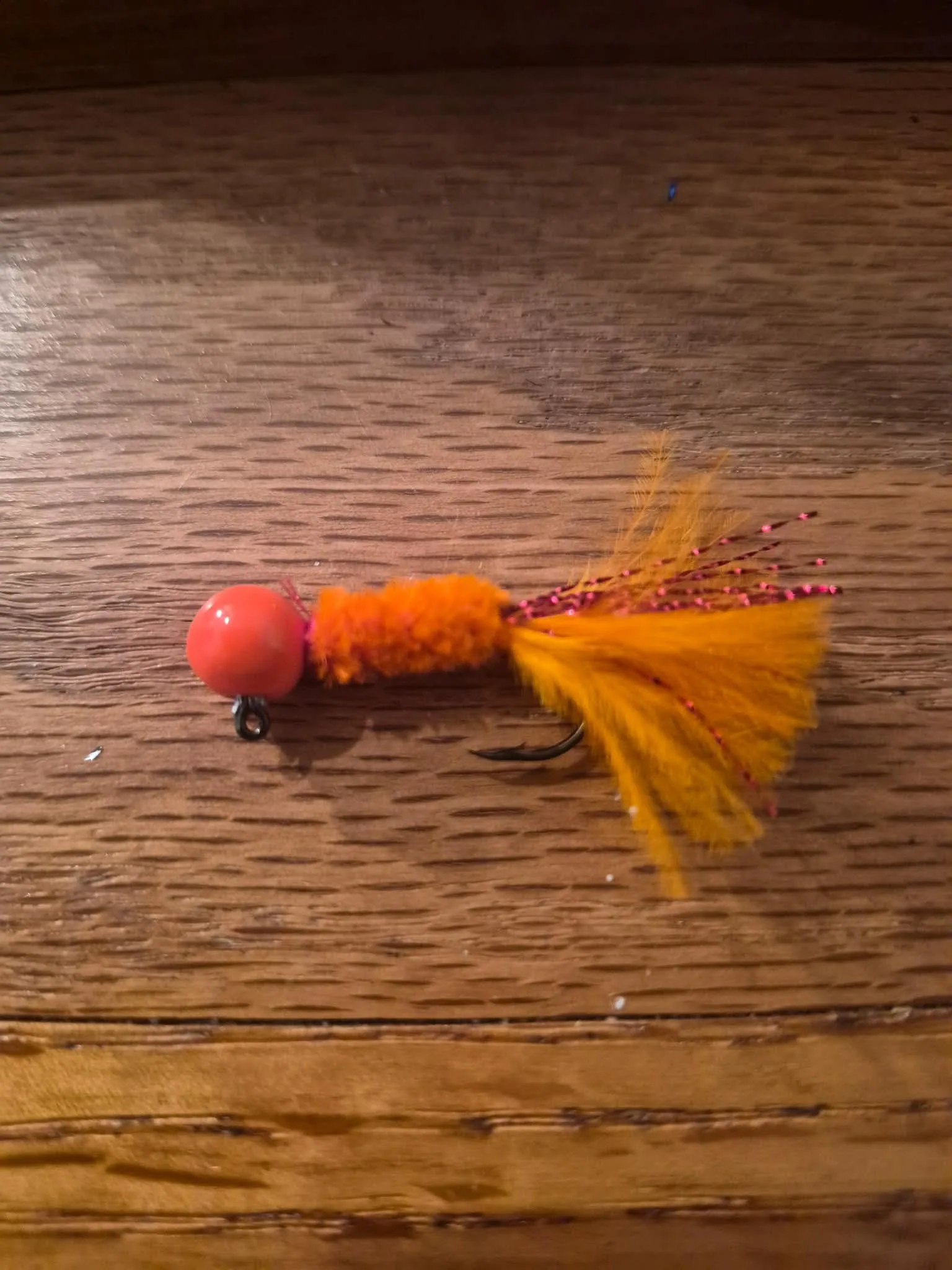 Blood Orange jig — white and blue fishing lure